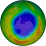 Antarctic ozone map for 2025-10-20